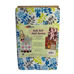 Blue Yellow Fabric 3 Yards Baby Bolt 100% Cotton 43" X 108" Floral